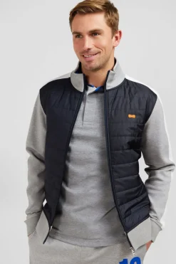 Sweat Gris Zippe Colorblock Bimatiere