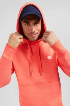 Sweat Rose Saumon Uni A Capuche