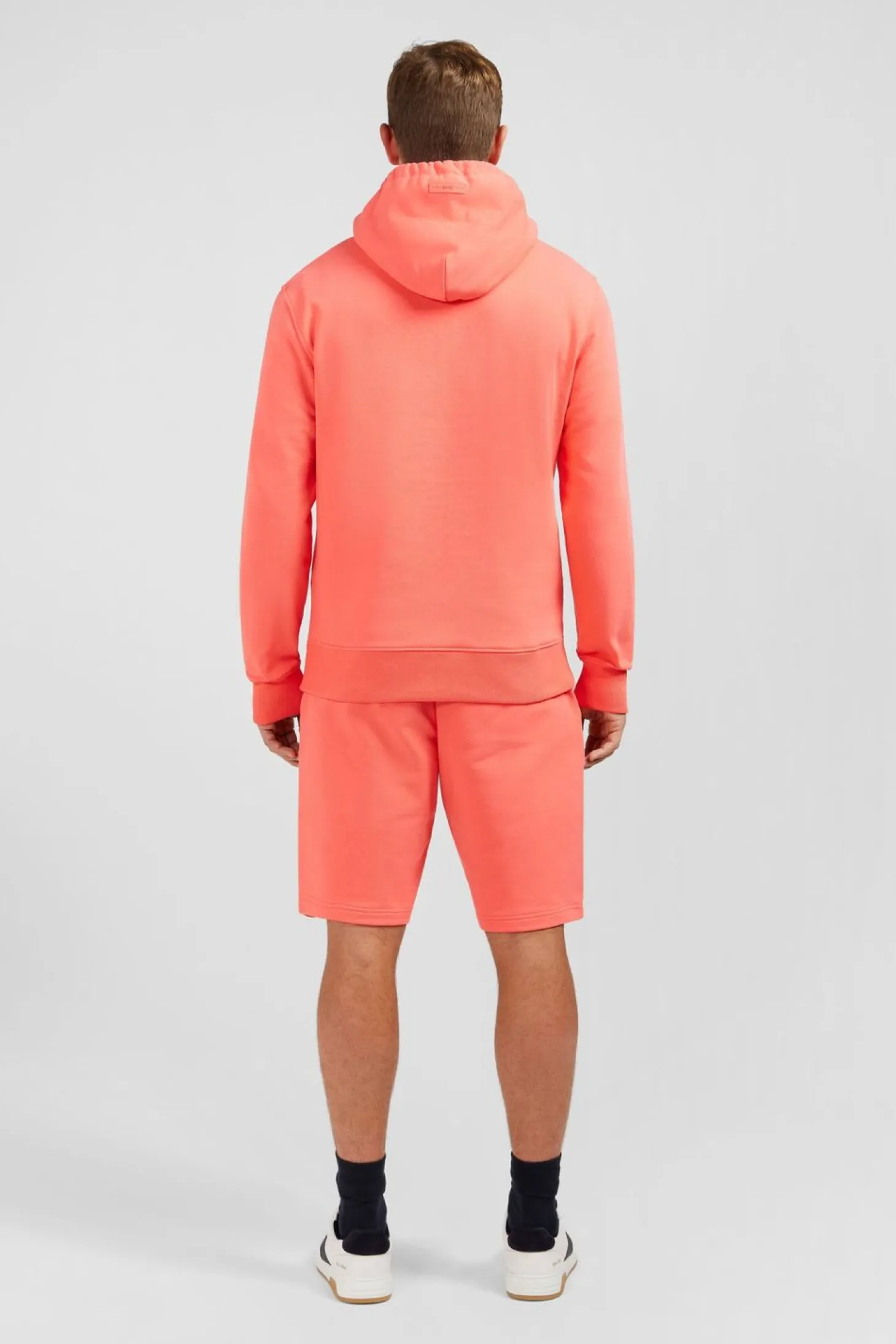 Sweat Rose Saumon Uni A Capuche