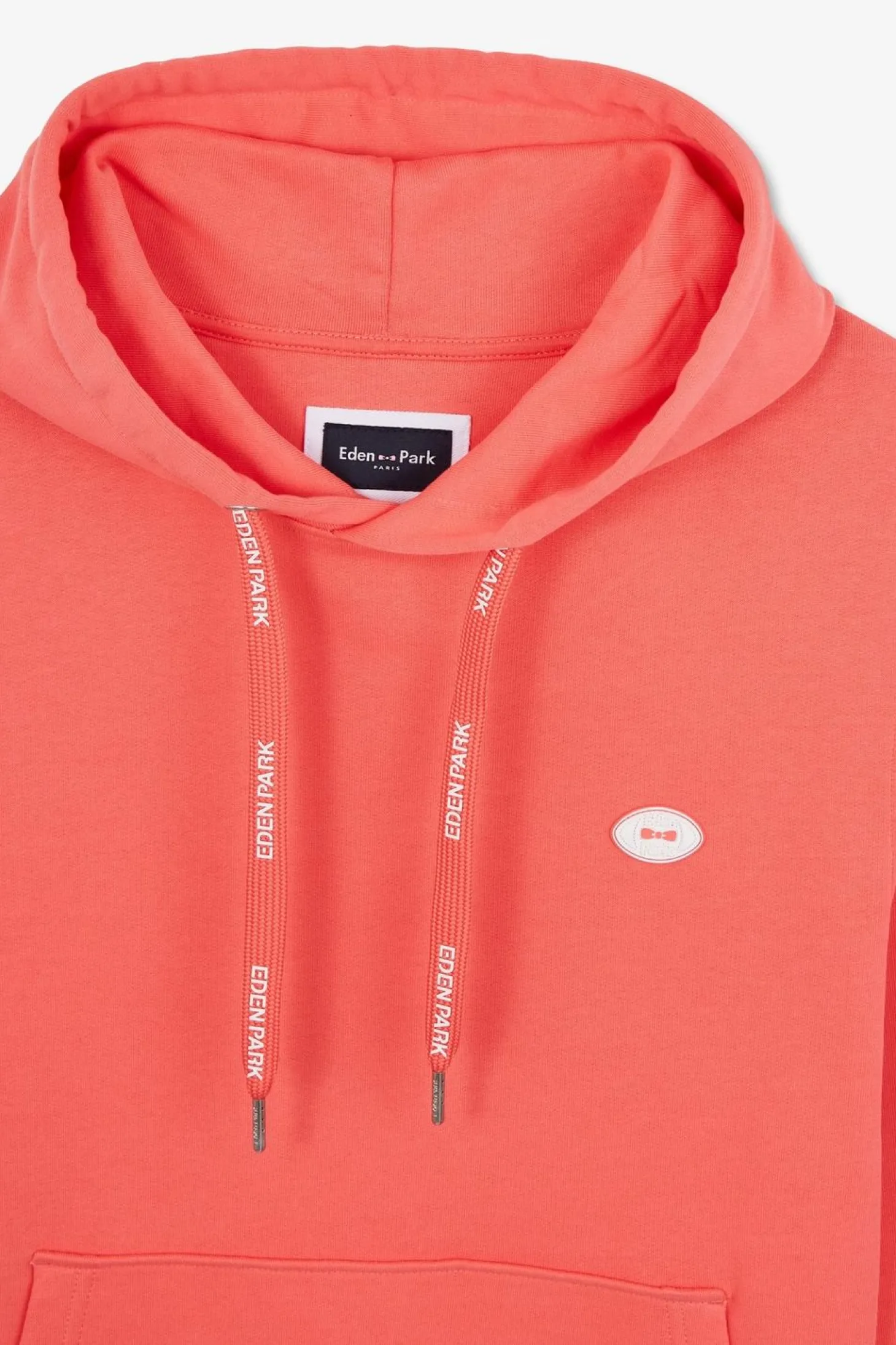 Sweat Rose Saumon Uni A Capuche