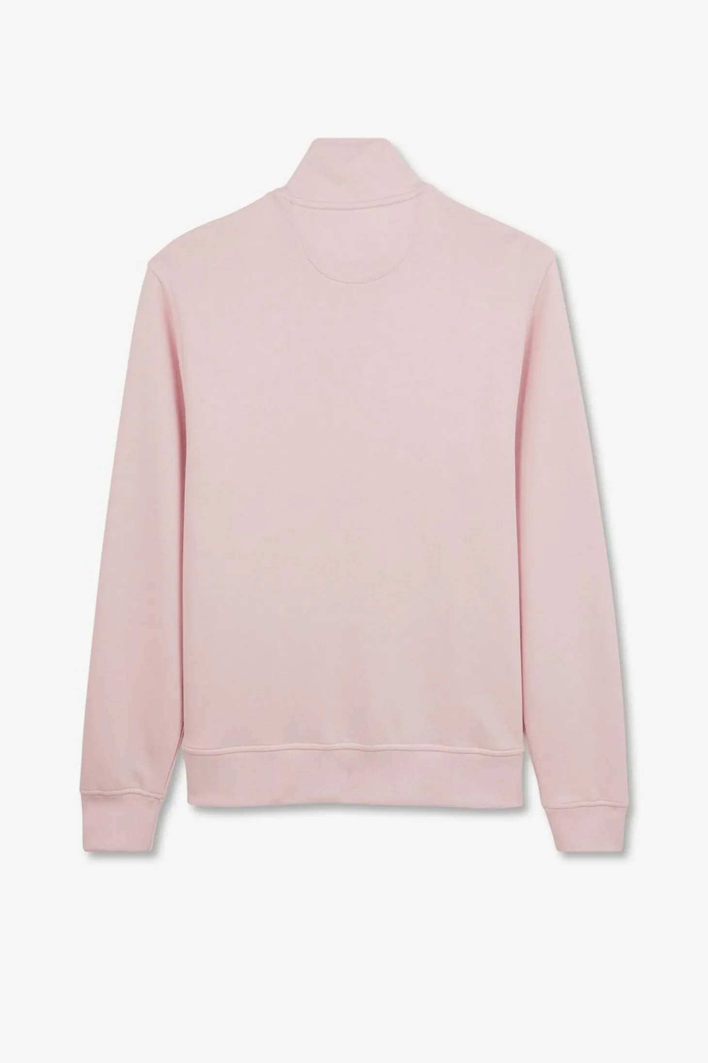 Sweat Rose Zippe A Col Montant