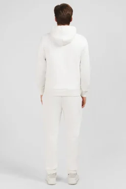Sweatshirt A Capuche En Molleton Blanc Embleme Noeud Papillon