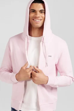 Sweatshirt A Capuche En Molleton Rose Embleme Noeud Papillon