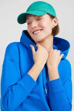 Sweatshirt A Capuche En Molleton Bleu