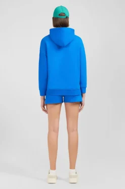 Sweatshirt A Capuche En Molleton Bleu