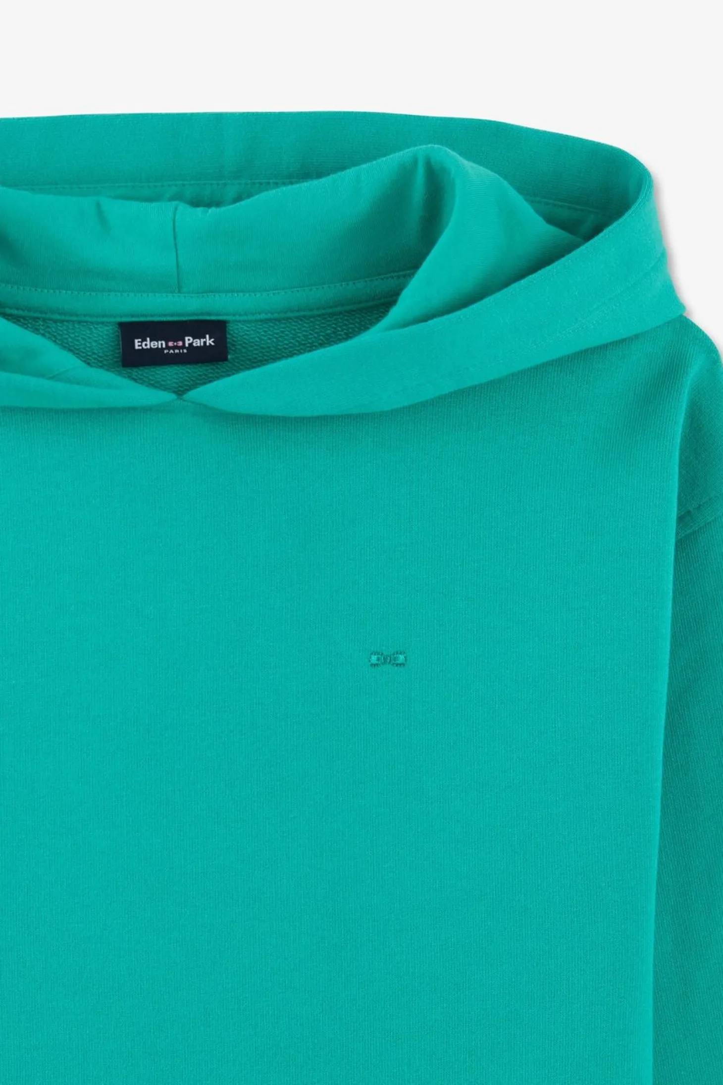 Sweatshirt A Capuche Serigraphiee Vert En Molleton