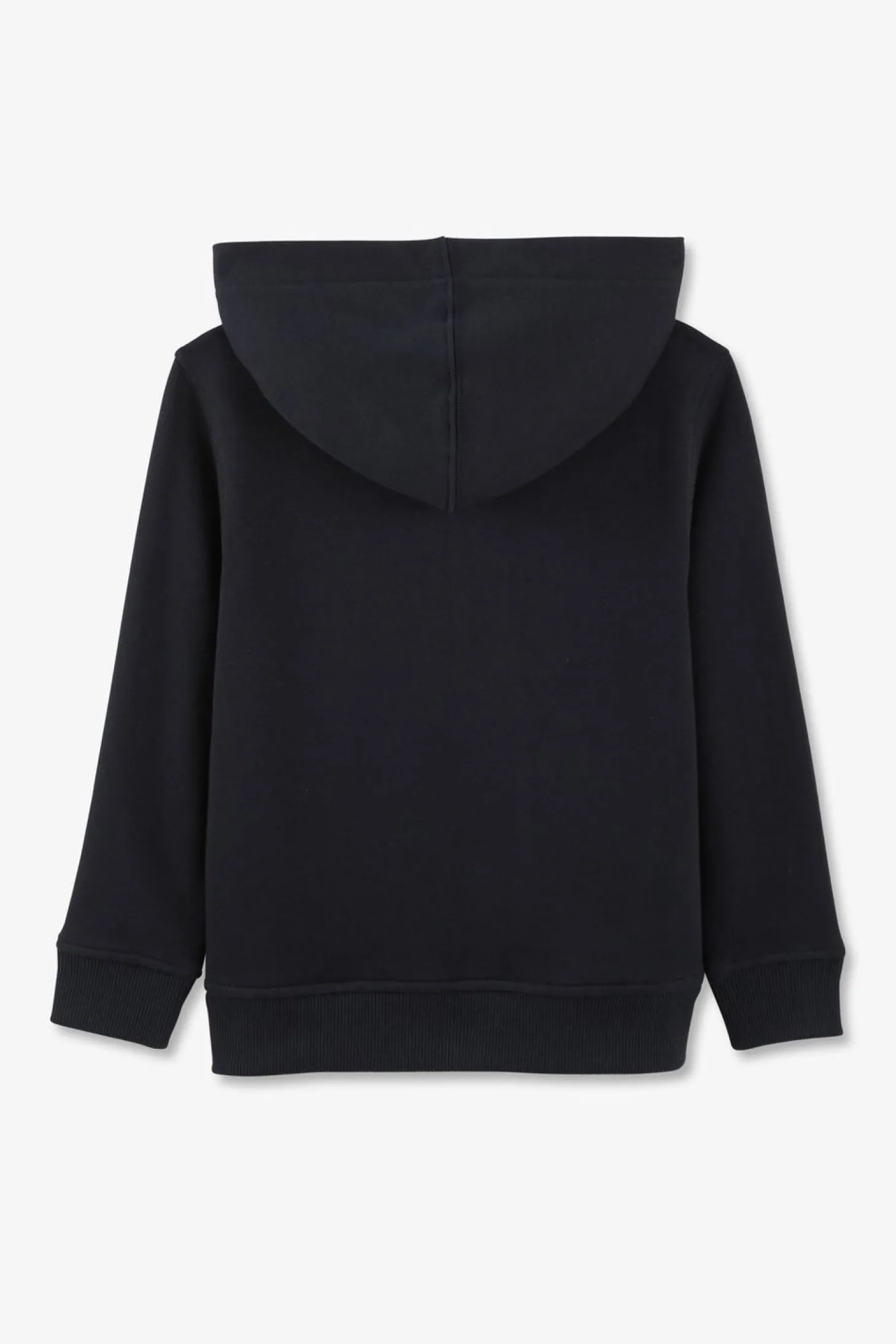 Sweatshirt A Capuche Zippe Marine En Molleton Coton