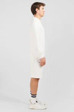 Sweatshirt A Col Rond En Molleton Blanc Embleme Noeud Papillon