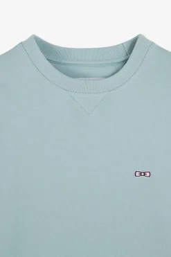Sweatshirt A Col Rond En Molleton Vert Embleme Noeud Papillon