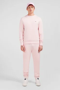 Sweatshirt A Col Rond En Molleton Rose Embleme Noeud Papillon