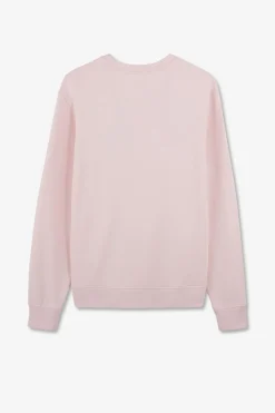 Sweatshirt A Col Rond En Molleton Rose Embleme Noeud Papillon