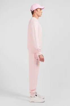 Sweatshirt A Col Rond En Molleton Rose Embleme Noeud Papillon