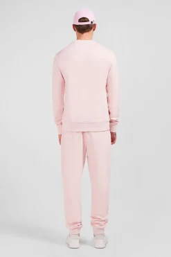 Sweatshirt A Col Rond En Molleton Rose Embleme Noeud Papillon
