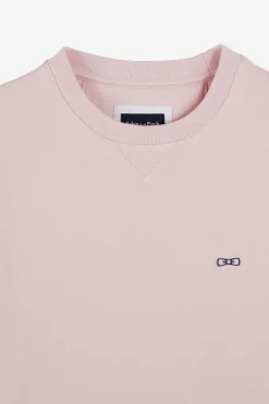 Sweatshirt A Col Rond En Molleton Rose Embleme Noeud Papillon