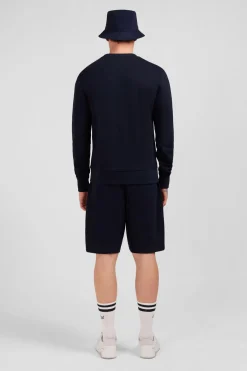 Sweatshirt A Col Rond En Molleton Marine Embleme Noeud Papillon