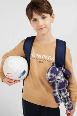Sweatshirt Col Rond French Flair Beige En Molleton Coton