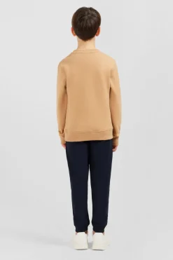 Sweatshirt Col Rond French Flair Beige En Molleton Coton