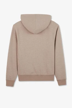 Sweat Zippe A Capuche Beige