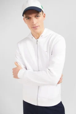 Sweat Zippe A Capuche Blanc