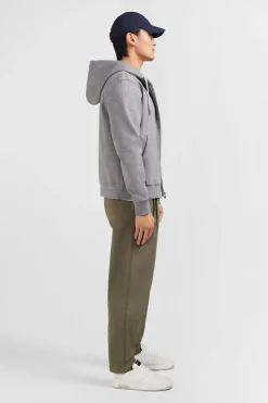 Sweat Zippe A Capuche Gris Fonce