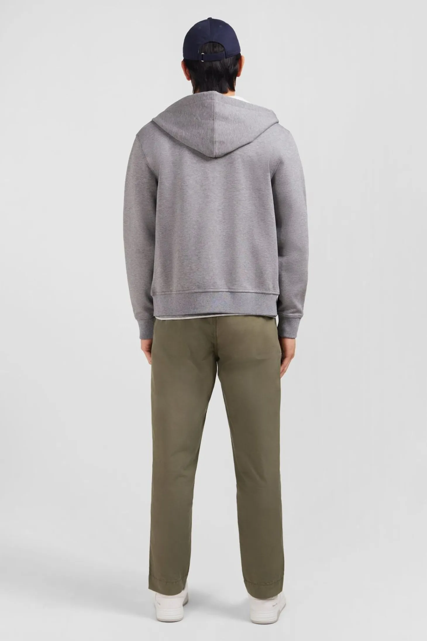 Sweat Zippe A Capuche Gris Fonce