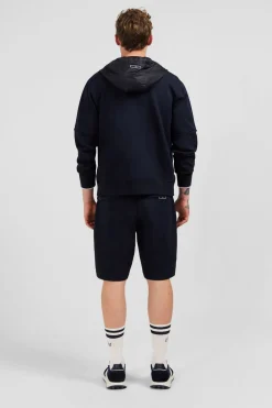 Sweat Zippe Bleu Marine A Capuche