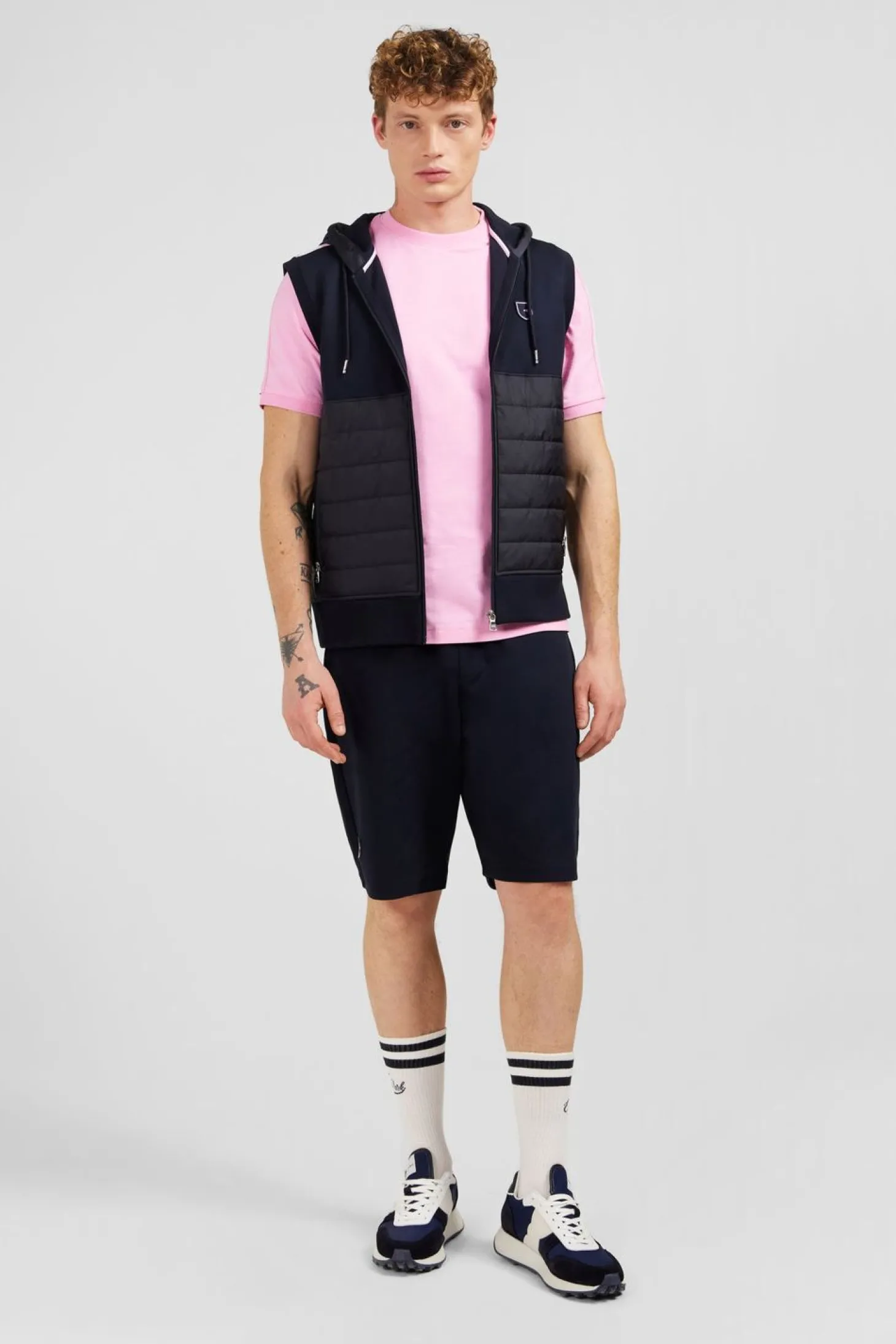 Sweat Zippe Bleu Marine Sans Manches