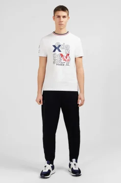 T-Shirt A Manches Courtes Blanc Imprime Xv De France