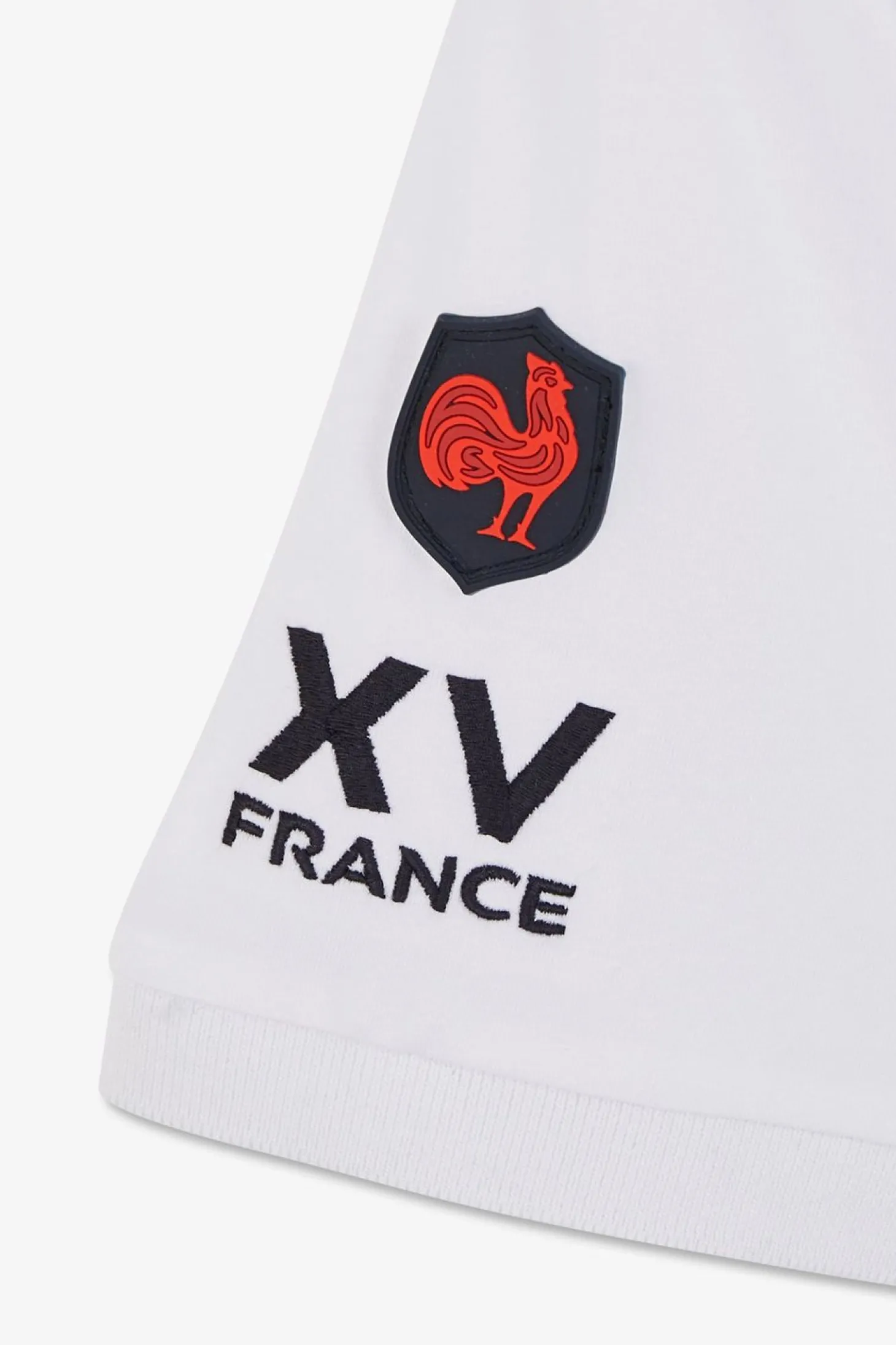 T-Shirt A Manches Courtes Blanc Imprime Xv De France