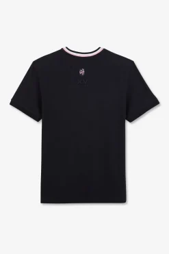 T-Shirt A Manches Courtes Bleu Marine Imprime