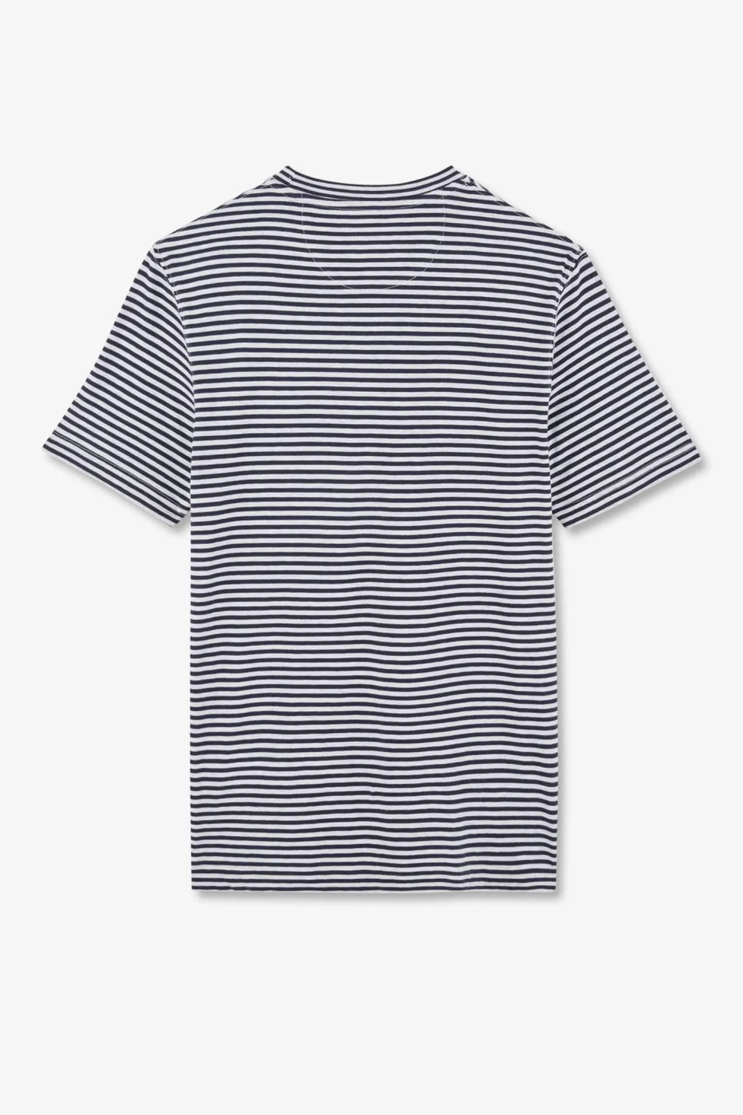 T-Shirt A Manches Courtes Raye Bleu Fonce