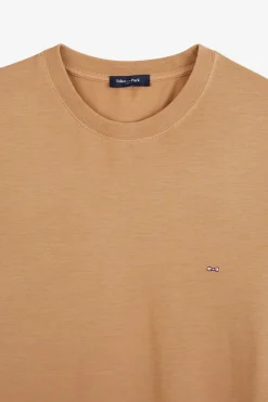 T-Shirt Beige Uni A Manches Courtes