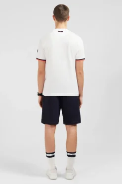 T-Shirt Blanc A Broderie Eden Park Bicolore