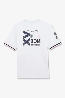 T-Shirt Blanc A Broderie Xv De France Au Dos