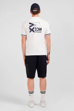 T-Shirt Blanc A Broderie Xv De France Au Dos