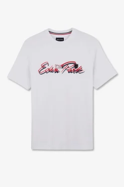 T-Shirt Blanc A Double Inscription Eden Park