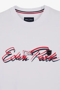 T-Shirt Blanc A Double Inscription Eden Park