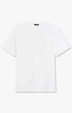 T-Shirt Blanc Col Rond A Manches Courtes