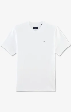 T-Shirt Blanc Col V A Manches Courtes