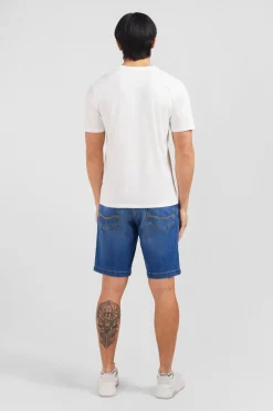 T-Shirt Blanc Col V A Manches Courtes