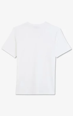 T-Shirt Blanc Col V A Manches Courtes