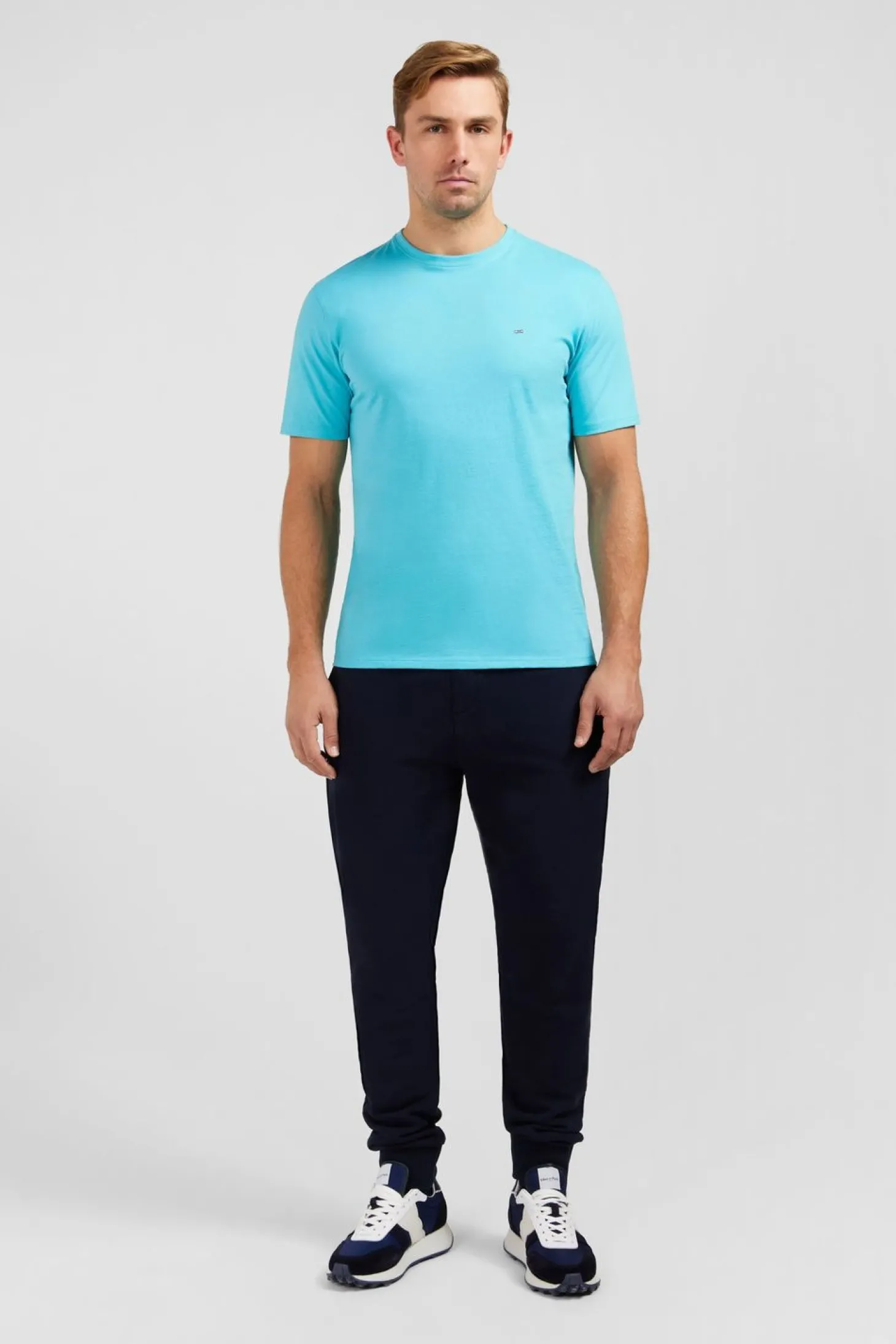 T-Shirt Bleu A Manches Courtes