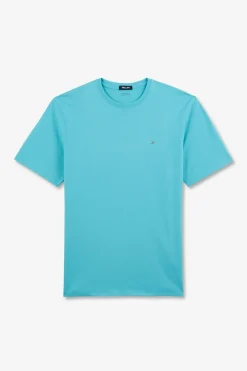 T-Shirt Bleu A Manches Courtes
