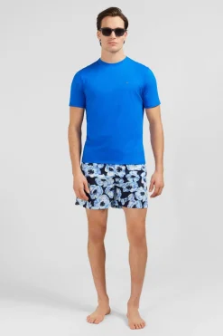 T-Shirt Bleu A Manches Courtes