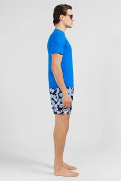 T-Shirt Bleu A Manches Courtes