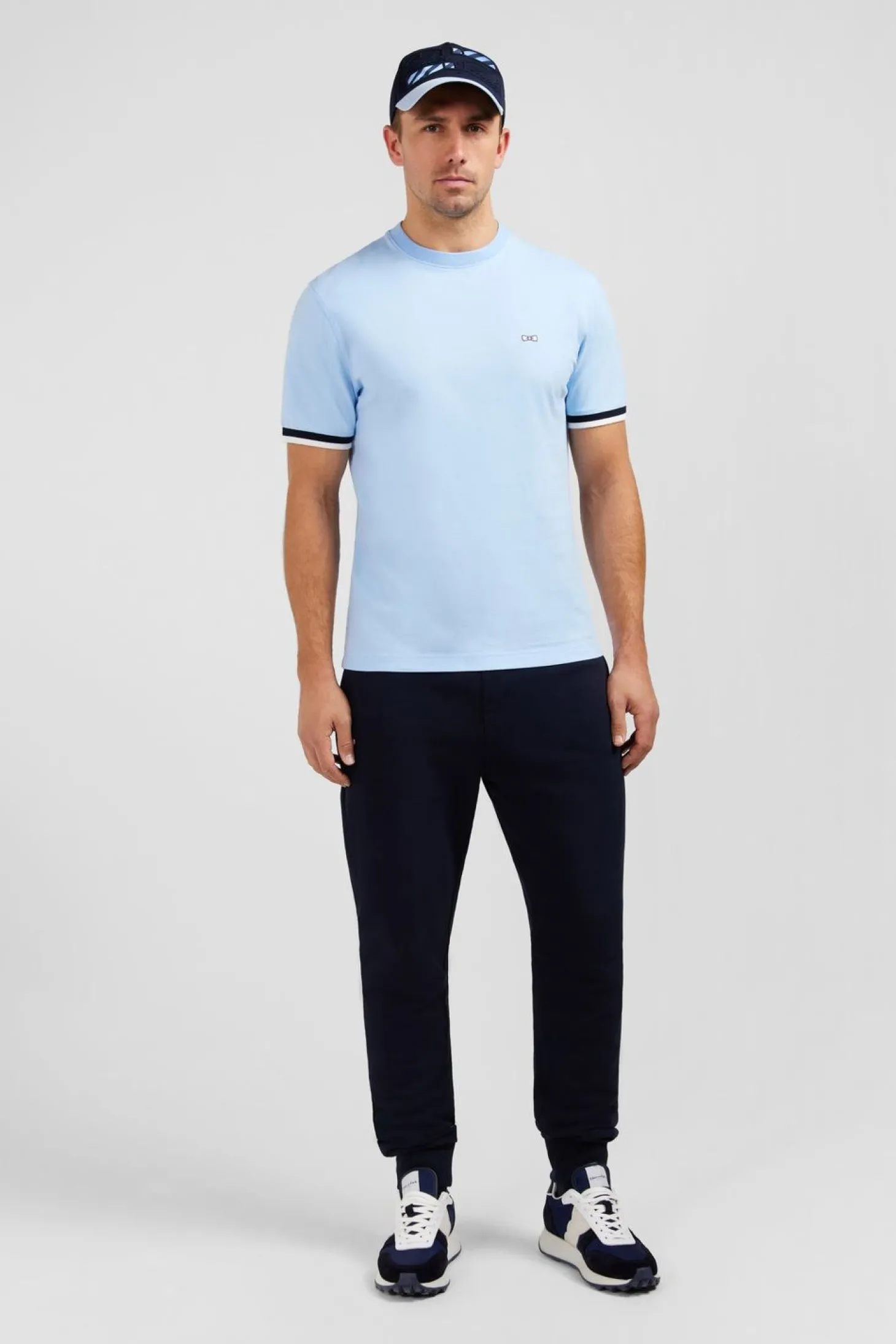 T-Shirt Bleu Brode Eden Park
