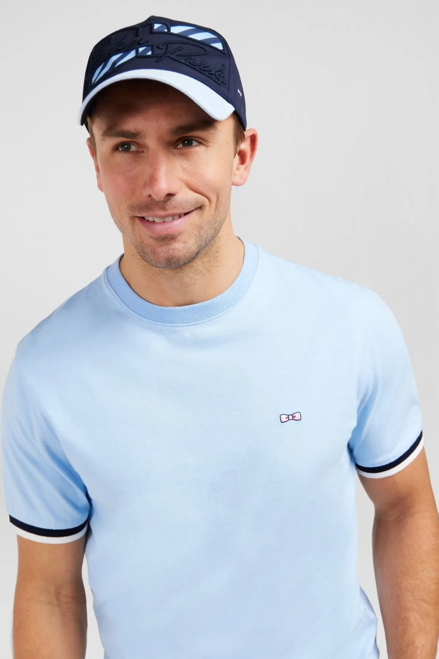 T-Shirt Bleu Brode Eden Park
