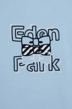 T-Shirt Bleu Brode Eden Park