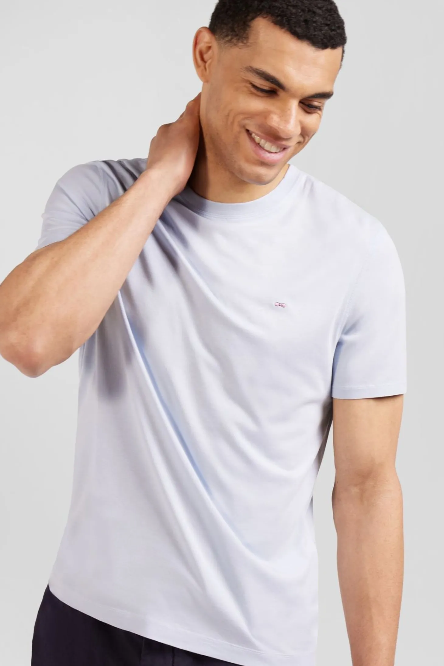 T-Shirt Bleu Ciel A Manches Courtes