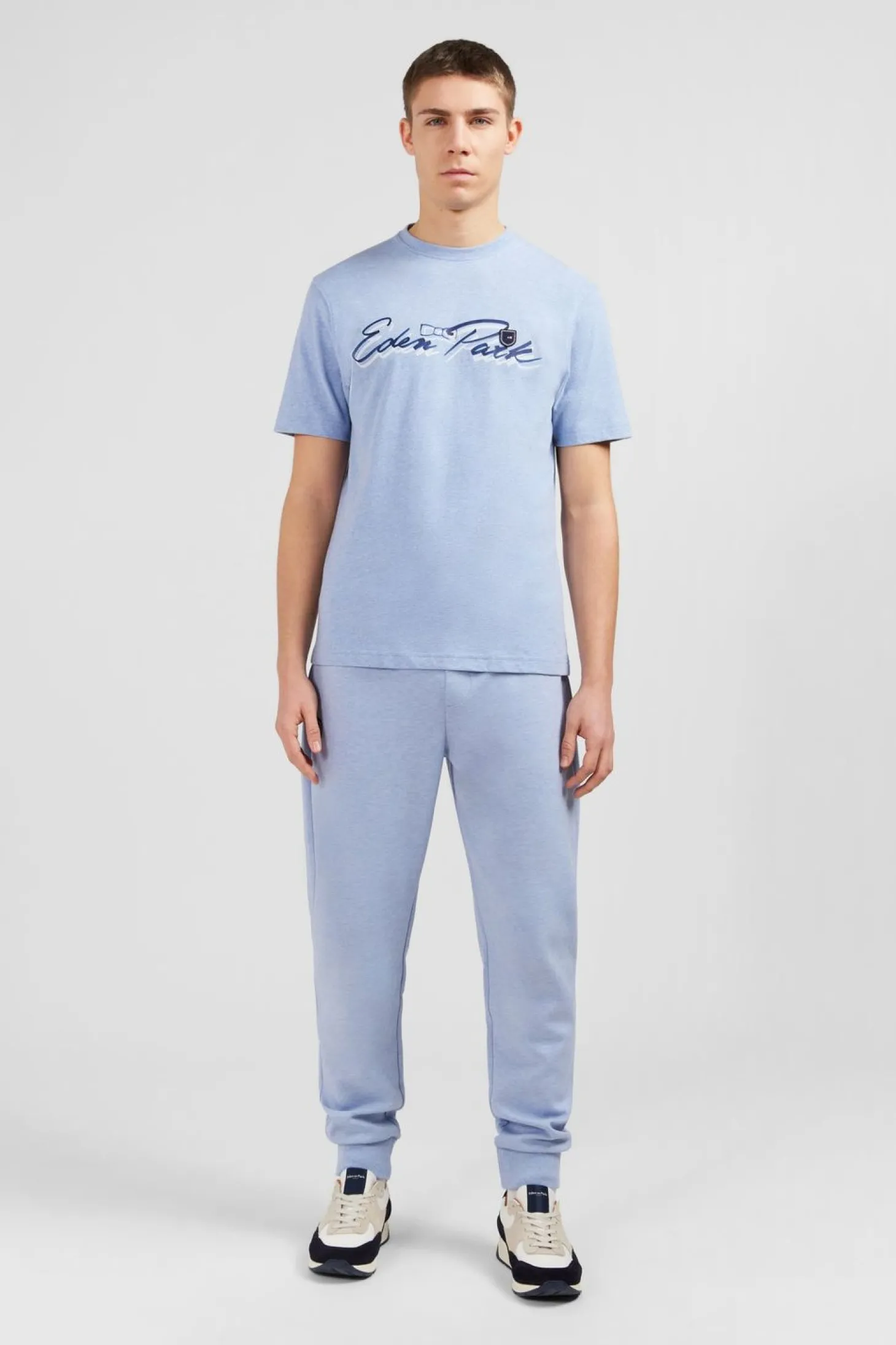 T-Shirt Bleu Clair A Double Inscription Eden Park